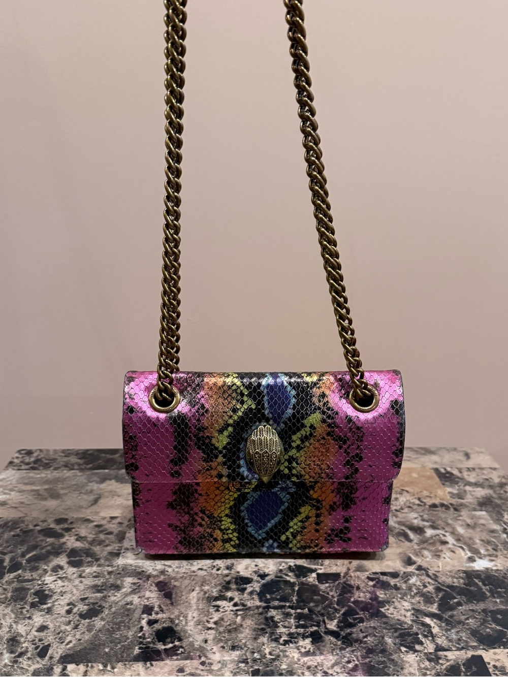 Kurt Geiger Kensington Snake-Skin Bag - Picture 2 of 15